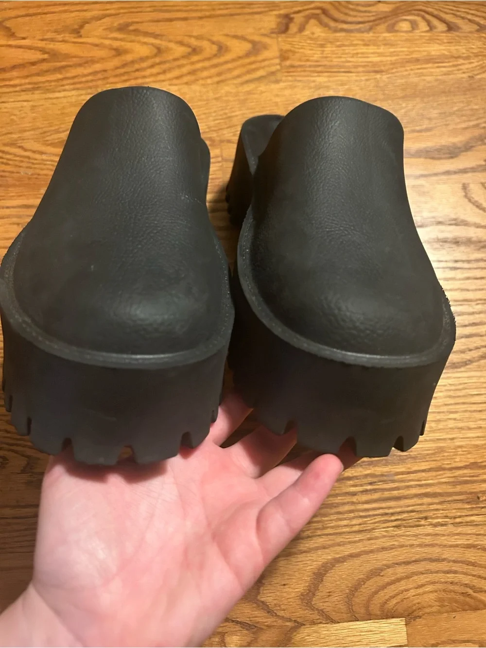 Jeffery Campbell Women’s Sz 9 Black Futuristic Minimalist Platform Mules Shoes